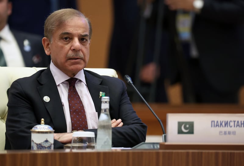 Pakistani Prime Minister Shahbaz Sharif attends the 22nd Shanghai Co-operation Organisation Heads of State Council Summit in Samarkand, Uzbekistan. EPA