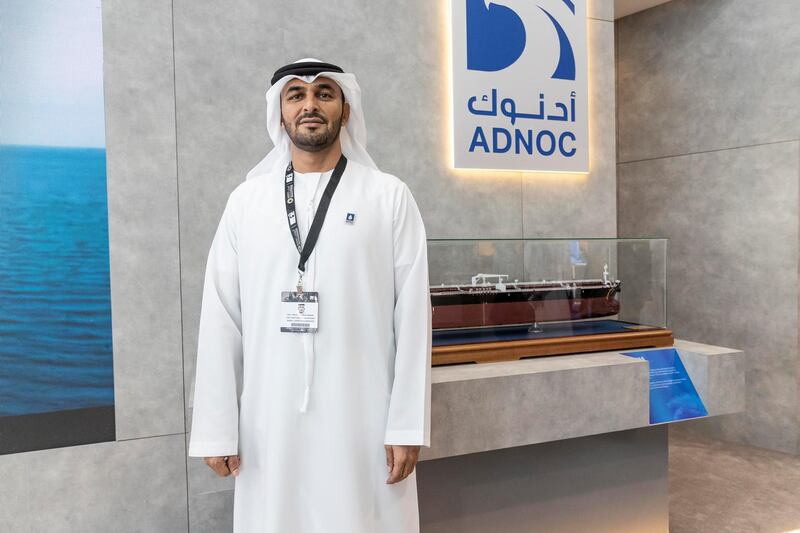 ABU DHABI, UNITED ARAB EMIRATES. 13 November 2019. The third day of ADIPEC at ADNOC.  Interview with Adnoc Logistics & Services CEO Captain Abdulkareem Al Masabi. (Photo: Antonie Robertson/The National) Journalist: None. Section: National.
