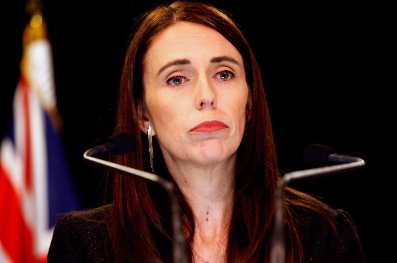 New Zealand Prime Minister Jacinda Ardern addresses a press conference in Wellington, New Zealand, Monday, March 25, 2019. China says New Zealand Prime Minister Jacinda Ardern will visit next week, in a possible easing of recent tensions. (AP Photo/Nick Perry)