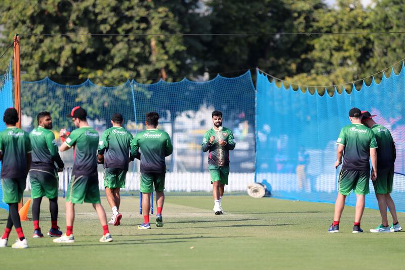 Desert Vipers players take part in a training session in Dubai.