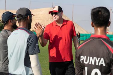 Desert Vipers, a team in thenew ILT20 cricket tournament, hosting a training session for aspiring young players from UAE.
Young players in action and interacting with the coaches, Tom Moody and James Foster.
Antonie Robertson/The National

