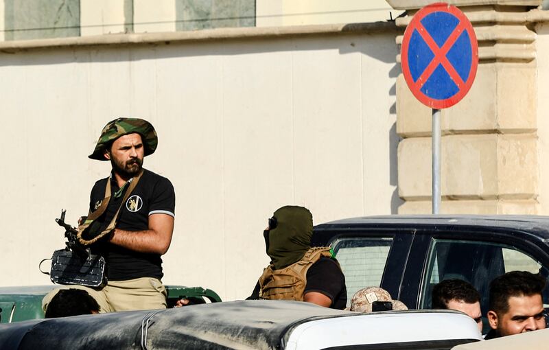 Sadrists gather during clashes with the Iraqi security forces. Reuters