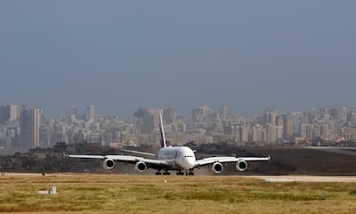 A double-decker Airbus A380 plane lands at the Rafik Hariri International Airport in Beirut, Lebanon. AP Photo