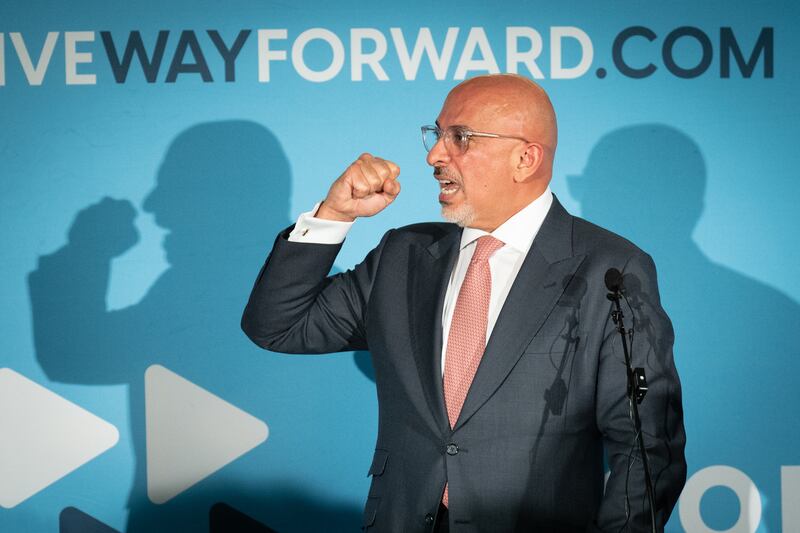 Mr Zahawi at the Conservative Way Forward Relaunch at the Churchill War Rooms in central London, July 2022. PA