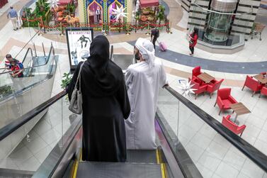 Visitors at Al Wahda Mall in Abu Dhabi. The UAE's PMI increased in May at the fastest pace in nearly five years on the back of new business orders. Victor Besa / The National