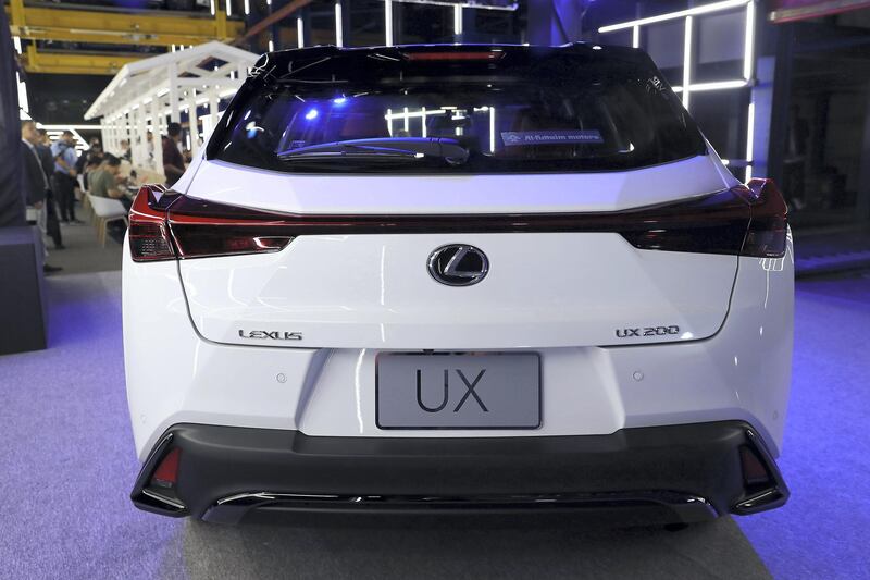 DUBAI , UNITED ARAB EMIRATES , December 8  – 2018 :- Exterior view of the new Lexux UX crossover SUV launched at the Emirates Financial Tower in Dubai. ( Pawan Singh / The National ) For Weekend. Story by Adam Workman