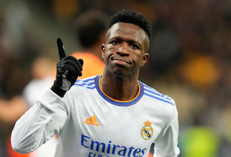 LW Vinicius Junior (Real Madrid) - The supercool finishing of Vinicius has been a feature of the season, a contrast to his erratic habits in the past when his tricky slaloms and searing pace put him in promising space. Struck twice and dazzled throughout the 5-0 win at Shakhtar Donetsk. AP
