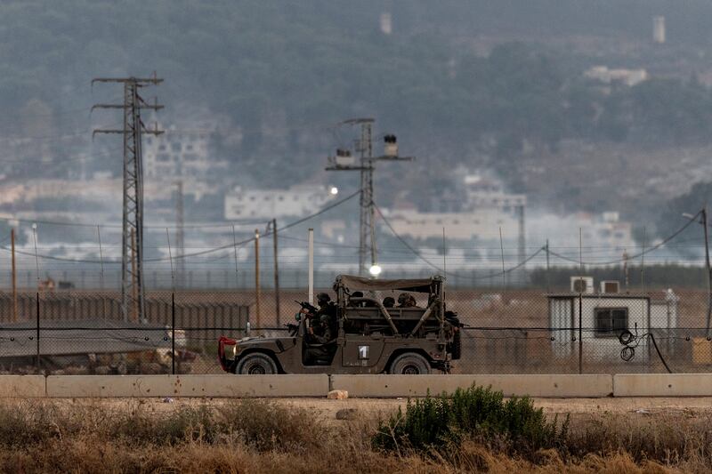 Israeli troops travel to the Jenin refugee camp in the occupied West Bank.  Reuters