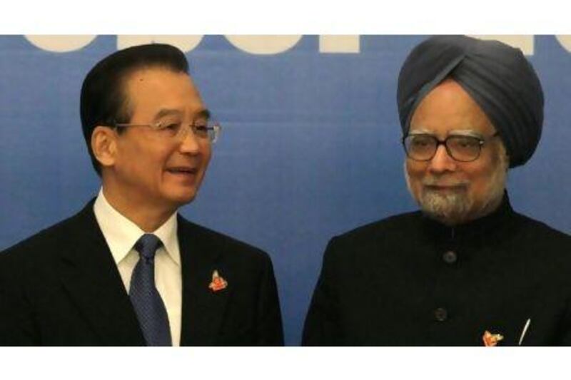 Wen Jiabao and Manmohan Singh side-by-side at a meeting of regional leaders in Vietnam in October.
EPA