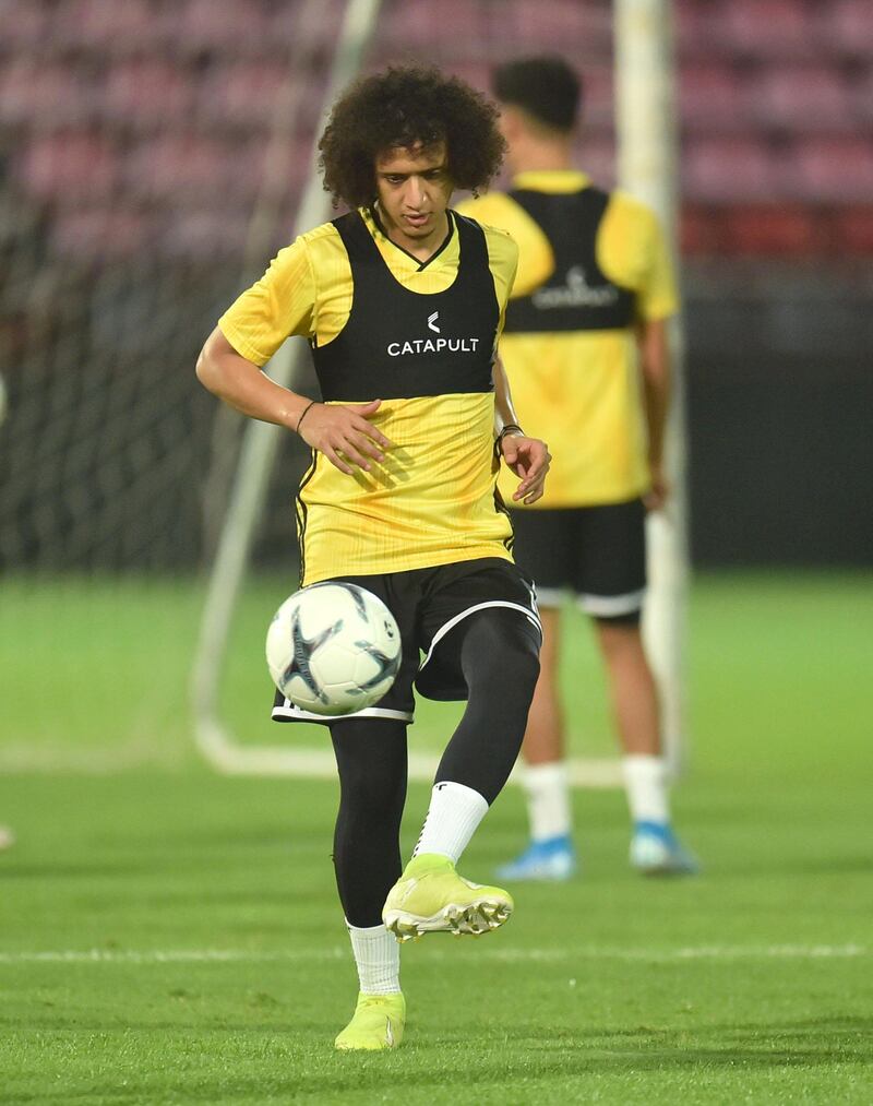 UAE national team train ahead of their World Cup 2022 Qualifier against Thailand. Courtesy UAEFA