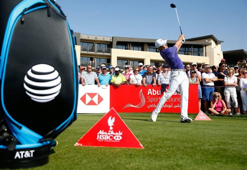 Jordan Spieth tees off at 1 on Friday during the Abu Dhabi HSBC Golf Championship second round. Scott Halleran / Getty Images