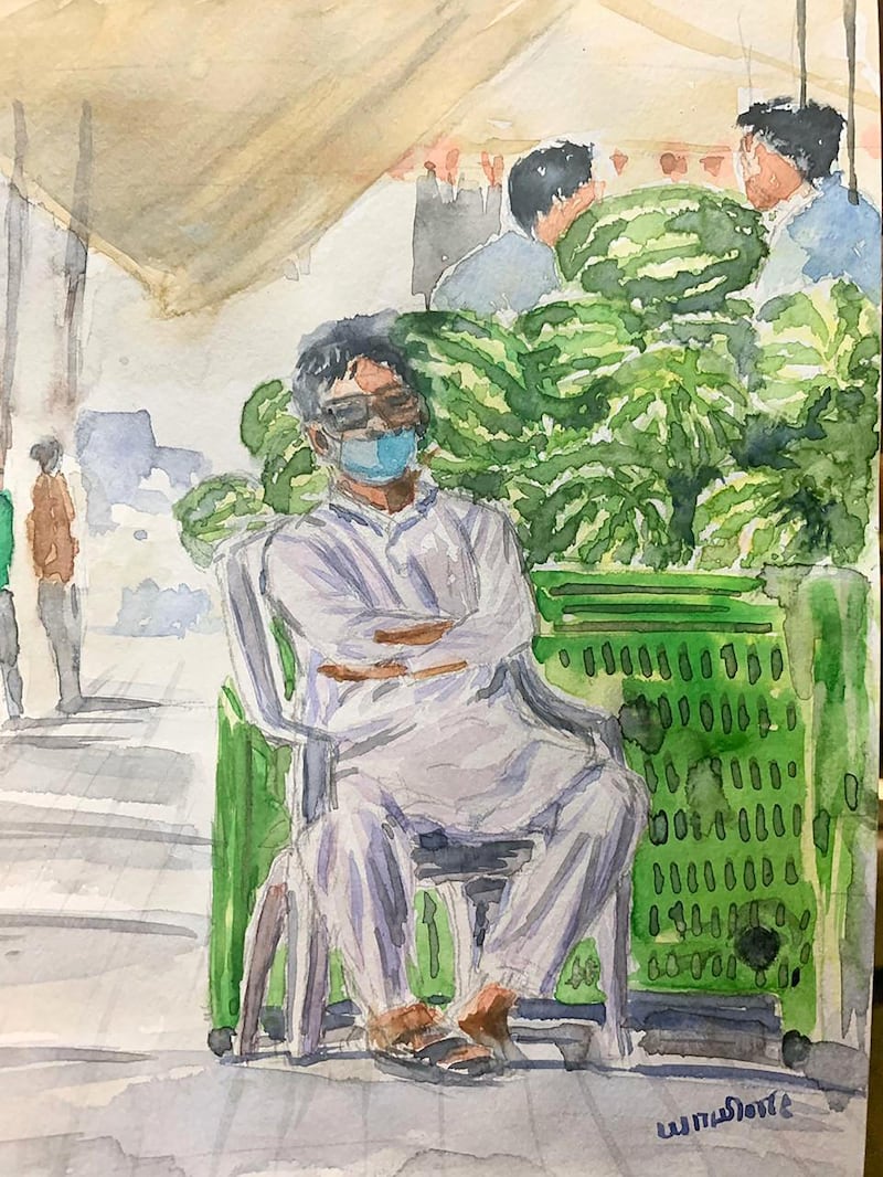 A painting by Yamini Maria for Atul Panase's Pick Any Pic And Paint social media challenge