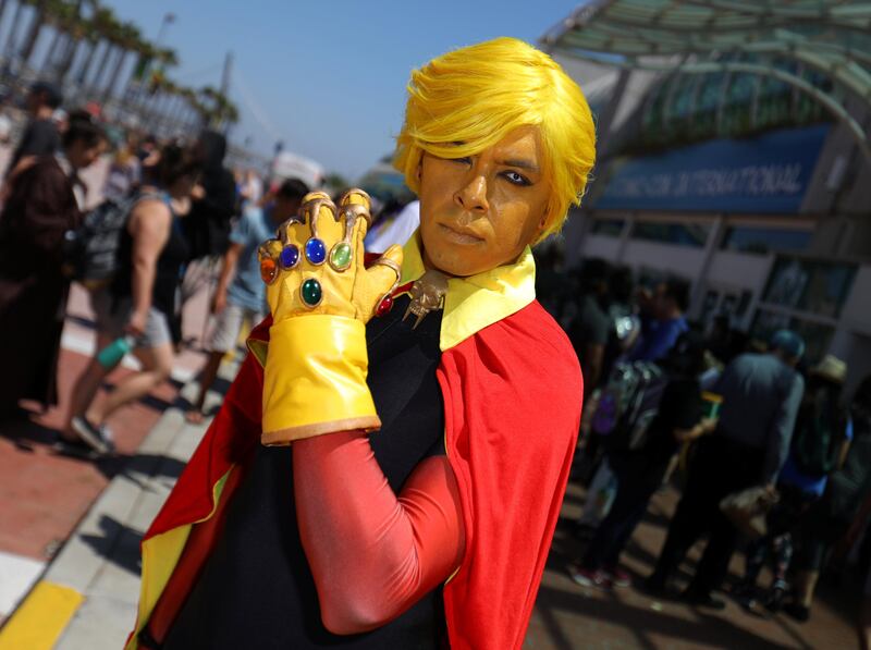 An attendee poses for a picture outside Comic Con International in San Diego. Mike Blake / Reuters