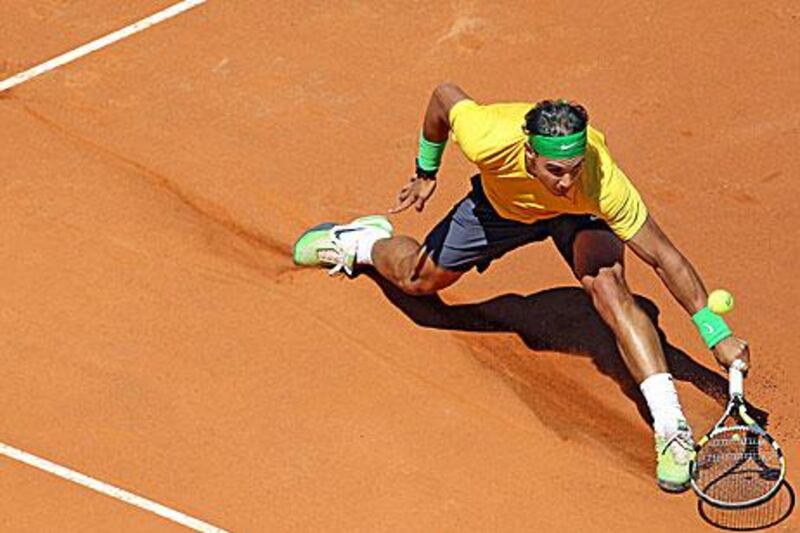 Rafael Nadal returns the ball to Richard Gasquet during their semi-final match.