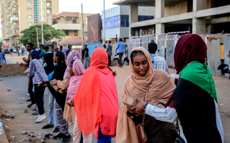 Sudanese women during anti-coup protests as a part of nationwide demonstrations against the military takeover of the government on October 25, in the capital Khartoum. EPA