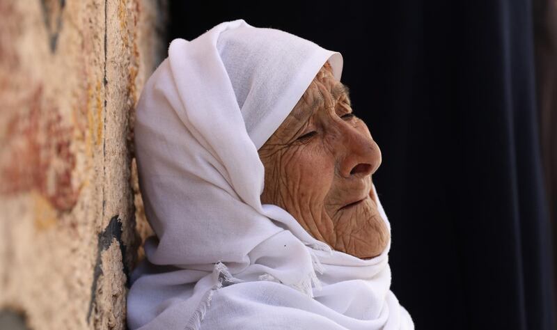 Mohammed Hamayel's grandmother grieves at his funeral in the village of Beita near Nablus city.  EPA