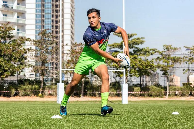 Noah Perelini headed back from Dubai at the weekend, ahead of a new school year that he hopes will result in selection for the New Zealand Schools team. Courtesy Apollo Perelini Skills Academy