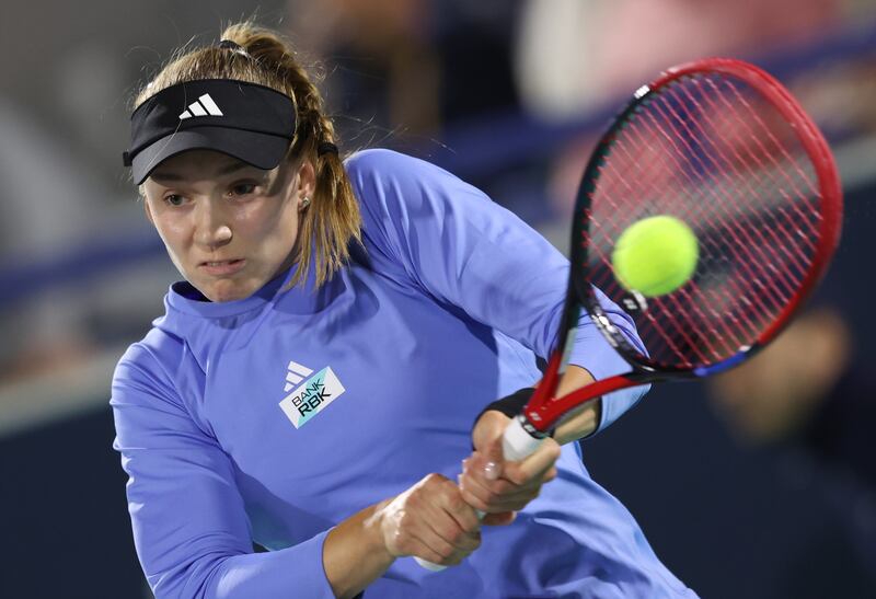 Elena Rybakina defeated Karolina Pliskova in straight sets to progress to the Mubadala Abu Dhabi Open quarter-finals. EPA