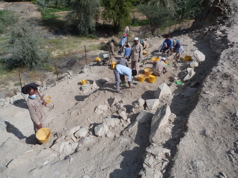 There is evidence that there was a thriving agricultural village here whose inhabitants lived in terraces, grew crops and reared animals. Photo: French Archaeological Mission in the UAE