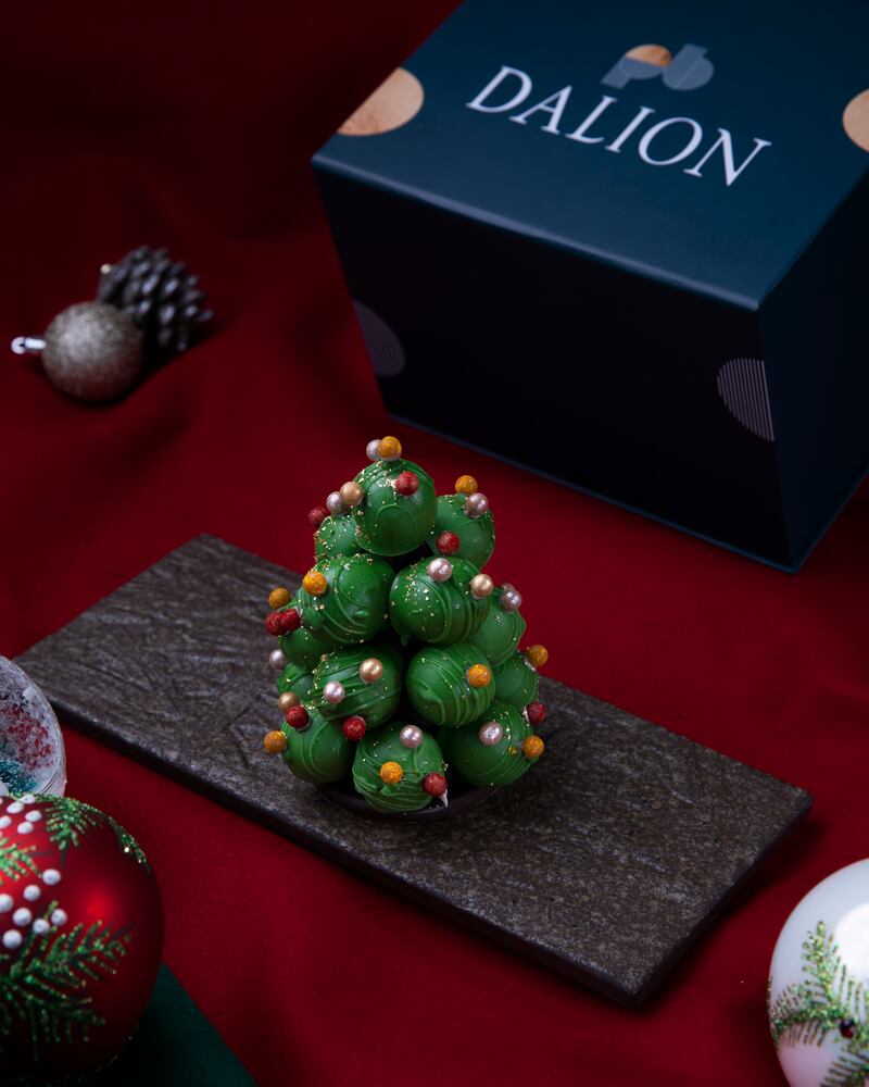 Chocolate truffle Christmas tree, Dh120, Dalion. Photo: Dalion