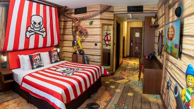 A pirate-themed room at the new Legoland Hotel in Dubai. Photo: Legoland