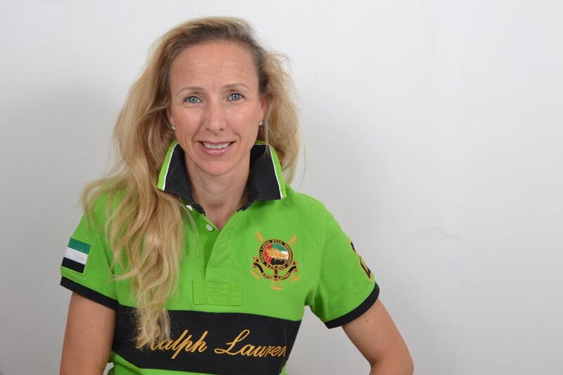 Sabine Schaffe is the first female player in Dubai Beach Polo's nine-year history