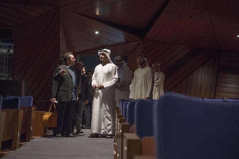 Sheikh Mohamed bin Zayed, Crown Prince of Abu Dhabi and Deputy Supreme Commander of the Armed Forces, during a visit to the university. Hamad Al Kaabi / Crown Prince Court - Abu Dhabi