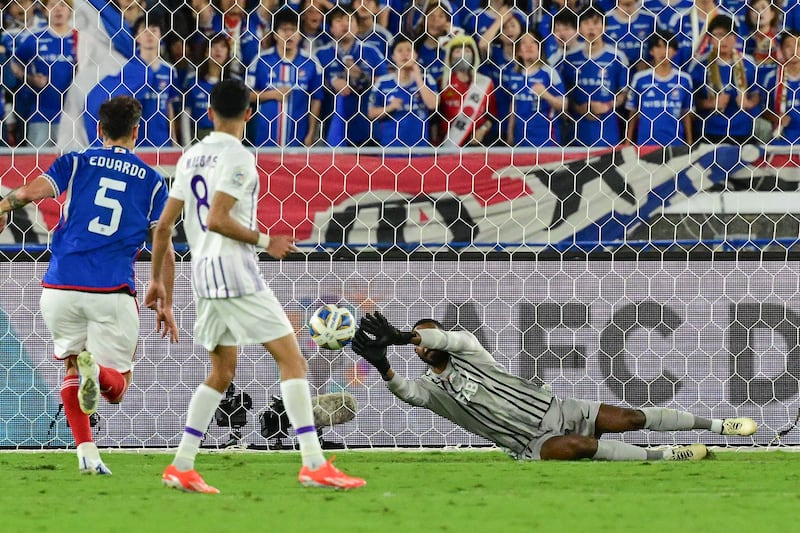 Al Ain's Emirati goalkeeper Khalid Essa makes a save. AFP