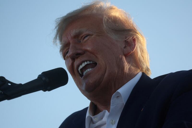 Donald Trump speaks during his first campaign rally after announcing his candidacy for president in the 2024 election at an event in Waco, Texas last week. Reuters