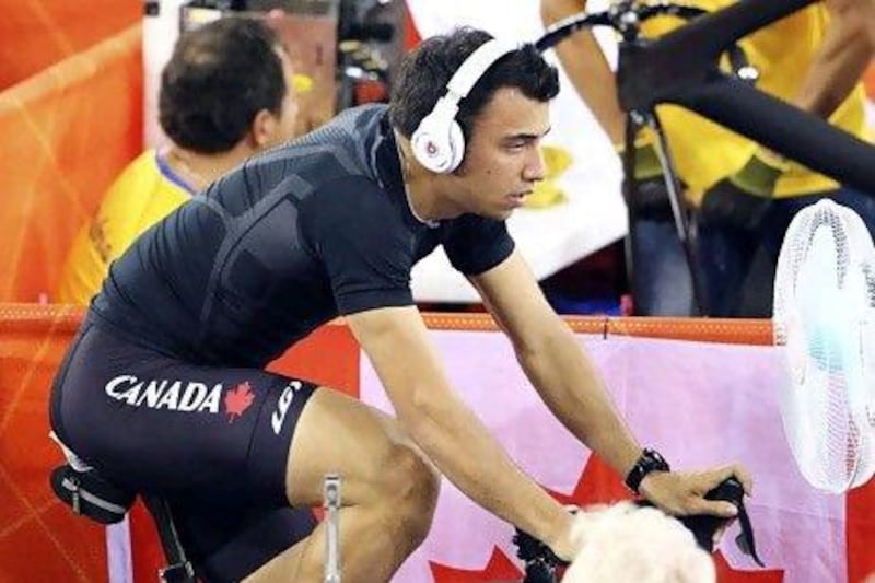 Canada's track cyclist Joseph Veloce uses a pair of Beats by Dr Dre headphones during the London Olympics. Stefano Rellandini / Reuters
