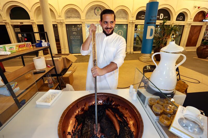 Rajab makes Omani halwa at the annual Al Qasba Food Festival in Sharjah. All photos: Chris Whiteoak / The National