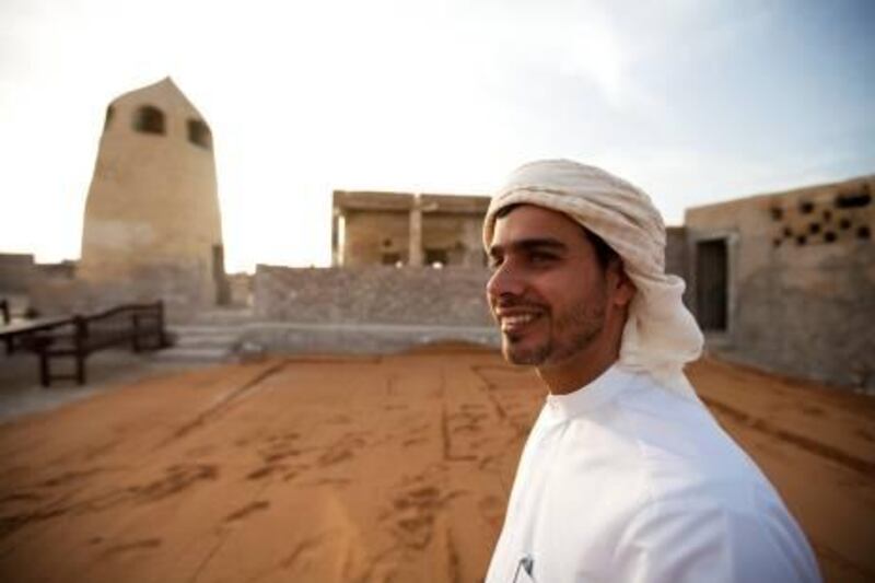 Dubai, Feb 15th, 2012 -- Hamad Esmaeel Al Ahmed, 35, a Ras Al-Khaimah native, had the idea to restore the abandoned pearling village of Al Jazirat Al Hamra, a crumbling traditional town on the Persian Gulf. (Sarah Dea/ The National)