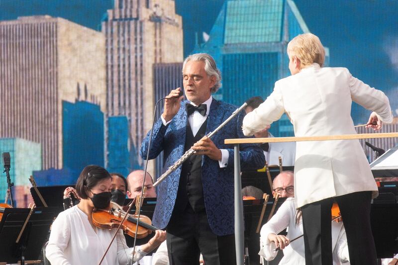 Italian opera singer Andrea Bocelli performs. Reuters