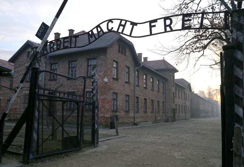 The Death Gate of the former Auschwitz II-Birkenau camp during ceremonies marking the 75th anniversary of the liberation of the former Nazi-German concentration and extermination camp KL Auschwitz-Birkenau, in Oswiecim, Poland.  EPA