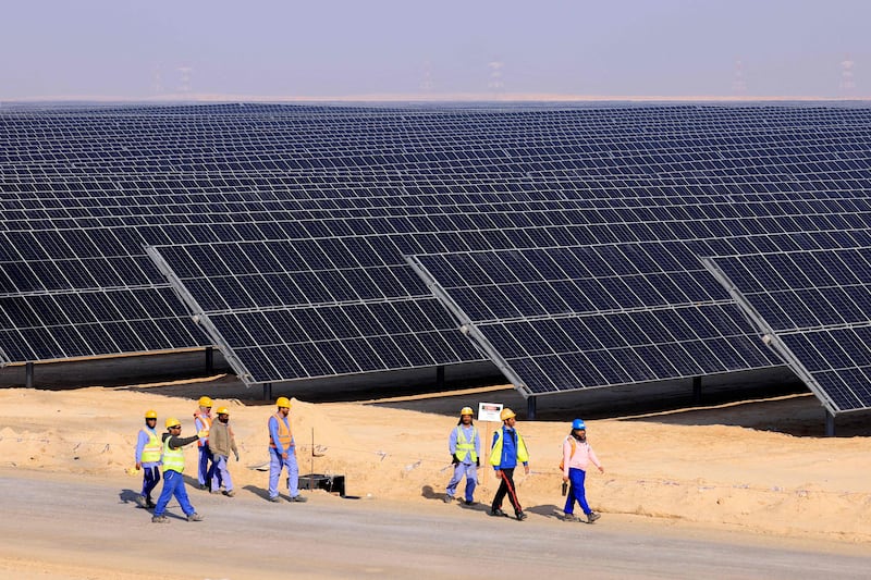 Al Dhafra Solar Photovoltaic will be the world’s largest single-site solar power plant once operational. AFP