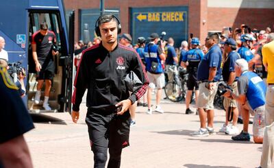 Manchester United's Andreas Pereira arrives for their match against the Liverpool FC in the 2018 International Champions Cup at Michigan Stadium on July 28, 2018 in Ann Arbor, Michigan. / AFP / JEFF KOWALSKY
