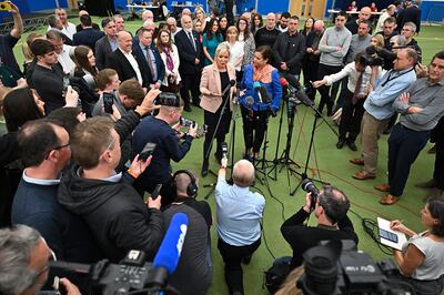 Sinn Fein northern leader Michelle O'Neill and Mary Lou McDonald, Sinn Fein leader hold a press conference after the vote. Getty