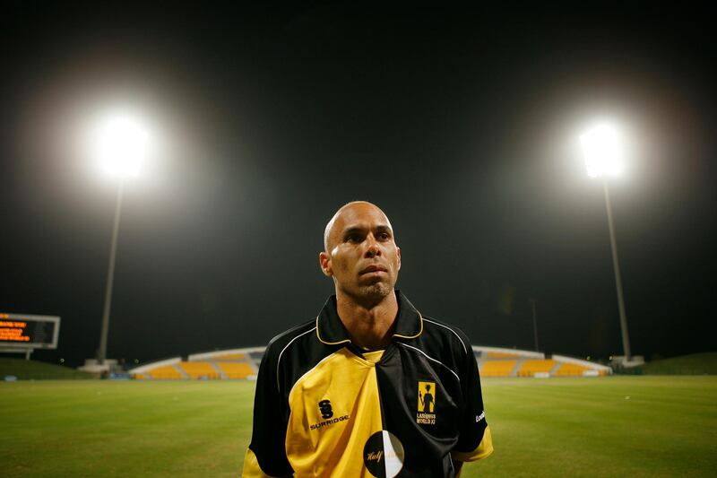 ABU DHABI, UNITED ARAB EMIRATES Ð February 25, 2008: Jimmy Adams of the Lashings cricket team stands for a portrait after the cricket Match between Lashings and the UAE Chairman at the National Cricket Stadium in Abu Dhabi. (Photo by Ryan Carter / ADMC)