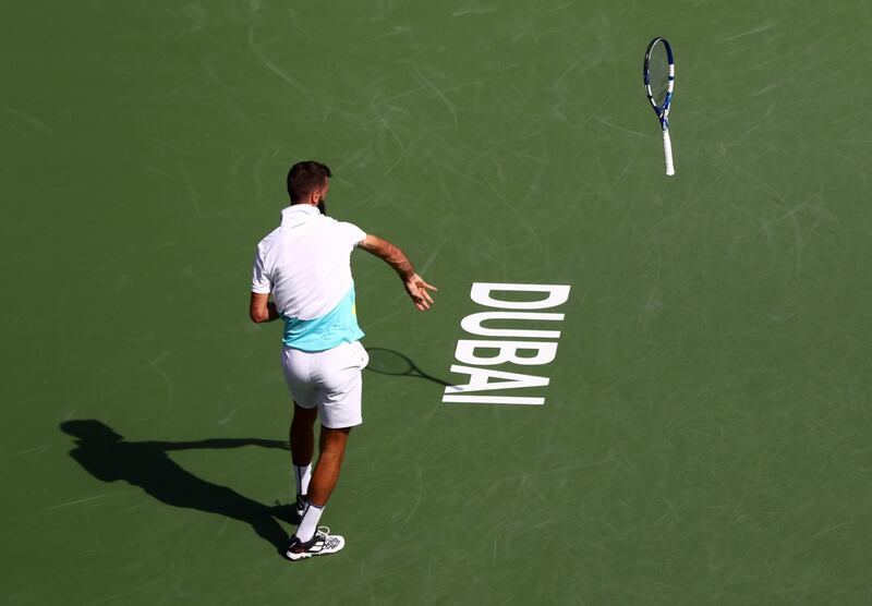 France's Benoit Paire throws his rocket during his match against Marin Cilic. Getty