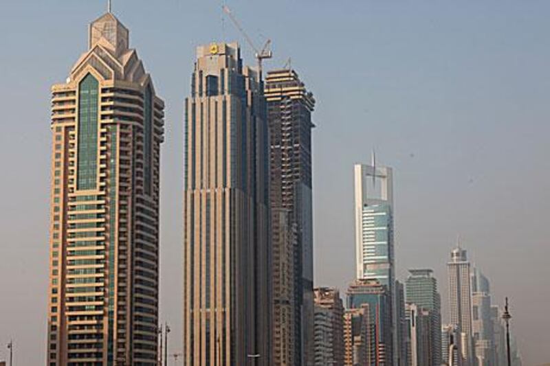 Of the 104 properties offering fractional programs in the MENA region, accounting for 5,985 units, only 11 per cent are in the UAE. Above, the skyline along Sheikh Zayed Road in Dubai.
