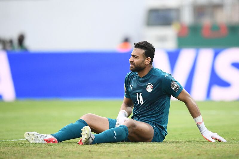 Egypt goalkeeper Mohamed Abogabal had to be substituted in extra-time due to injury. AFP