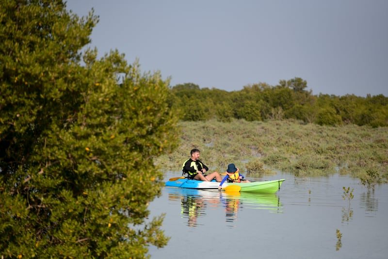 Jubail Mangrove Park in Abu Dhabi has kayaks for hire. Khushnum Bhandari / The National
