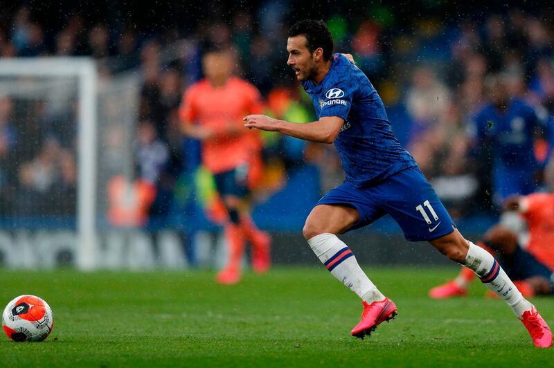 Pedro in action for Chelsea against Everton. AFP