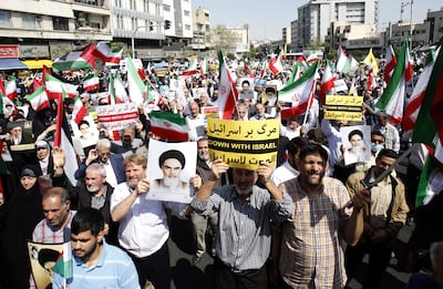 Iranians held an anti-Israel rally in Tehran on Friday after the latest episode of apparent tit-for-tat violence. EPA 