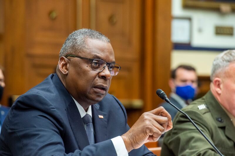 US Defence Secretary Lloyd Austin speaks during a House Armed Services Committee hearing on Afghanistan. EPA