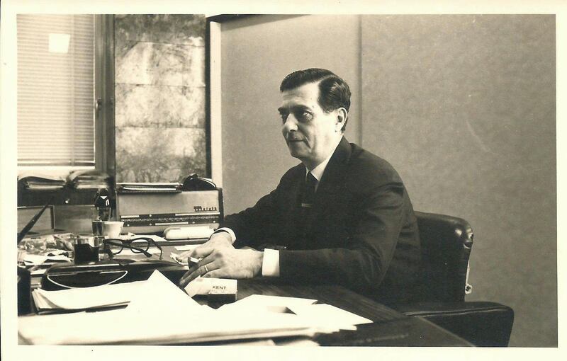 Yusuf Bedas at Intra Bank offices in downtown Beirut in the late 1950s.