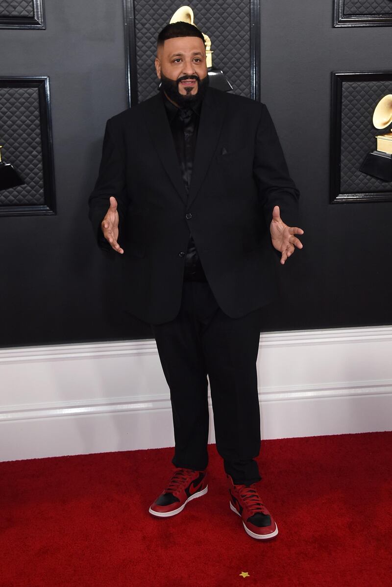 DJ Khaled arrives at the 62nd annual Grammy Awards at the Staples Center on Sunday, Jan. 26, 2020, in Los Angeles. AP
