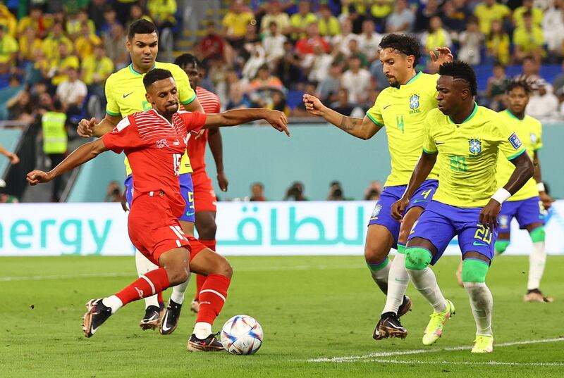 Djibril Sow 6: Had shot on edge of box blocked by Vinicius Junior as Swiss finally exerted a bit of attacking pressure on Brazil early in second half. Like his teammates, spent match chasing and harrying Brazil rather than launching any attacks. Reuters