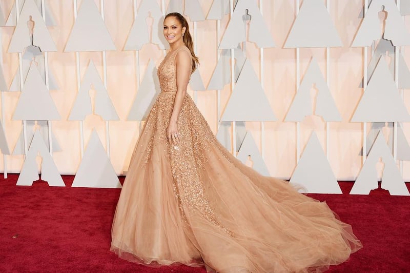 2015: Jennifer Lopez wears Elie Saab to the 87th Annual Academy Awards in California on February 22, 2015. AFP