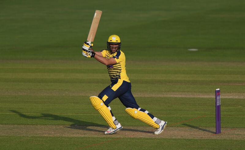 CARDIFF, WALES - JUNE 03:  Hampshire batsman Shahid Afridi hits out during the NatWest T20 Blast match between Glamorgan and Hampshire at SWALEC Stadium on June 3, 2016 in Cardiff, Wales.  (Photo by Stu Forster/Getty Images)